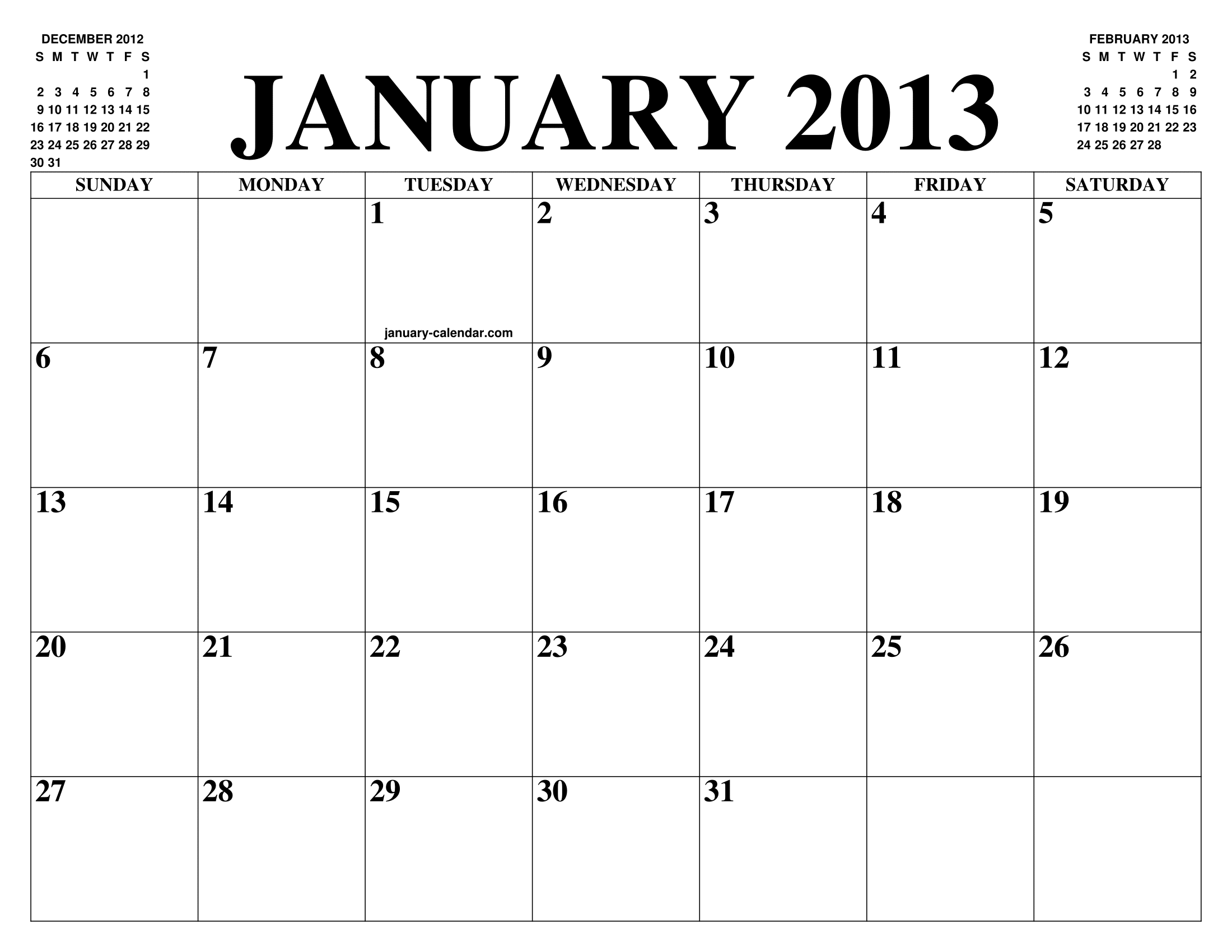 January 2013
